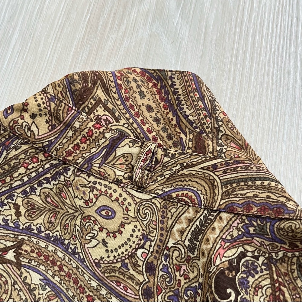 100% Silk Brown Button Down - image 4